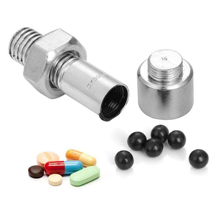 Simulation Spare Tire Screw Capsule Medicine Storage Tank Pill Storage Organizer(Black)