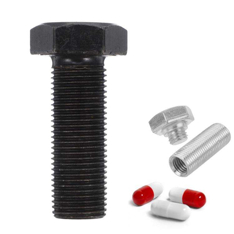 Portable Hexagonal Screw Medicine Storage Tank Pill Storage Box(Black)