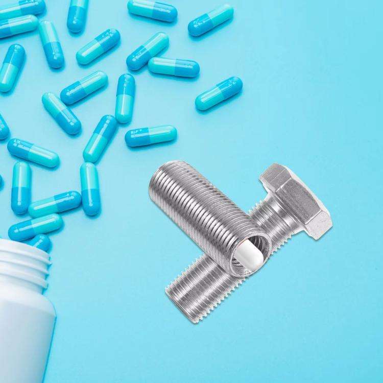 Portable Hexagonal Screw Medicine Storage Tank Pill Storage Box(Black)