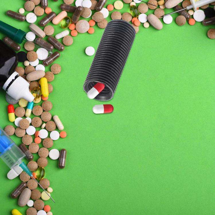 Portable Hexagonal Screw Medicine Storage Tank Pill Storage Box(Black)