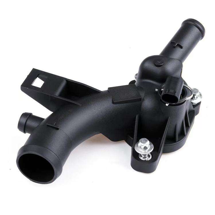 Car Thermostat Housing Water Pump Outlet for Opel 1338487 25192985 55562048 1338022(Black)