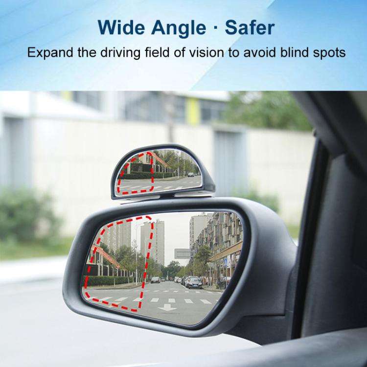 Car 360-degree Rotating Rear-view Blind Spot Wide-angle Auxiliary Mirror(Black)