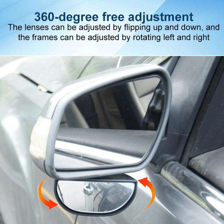 Car 360-degree Rotating Rear-view Blind Spot Wide-angle Auxiliary Mirror(Black)
