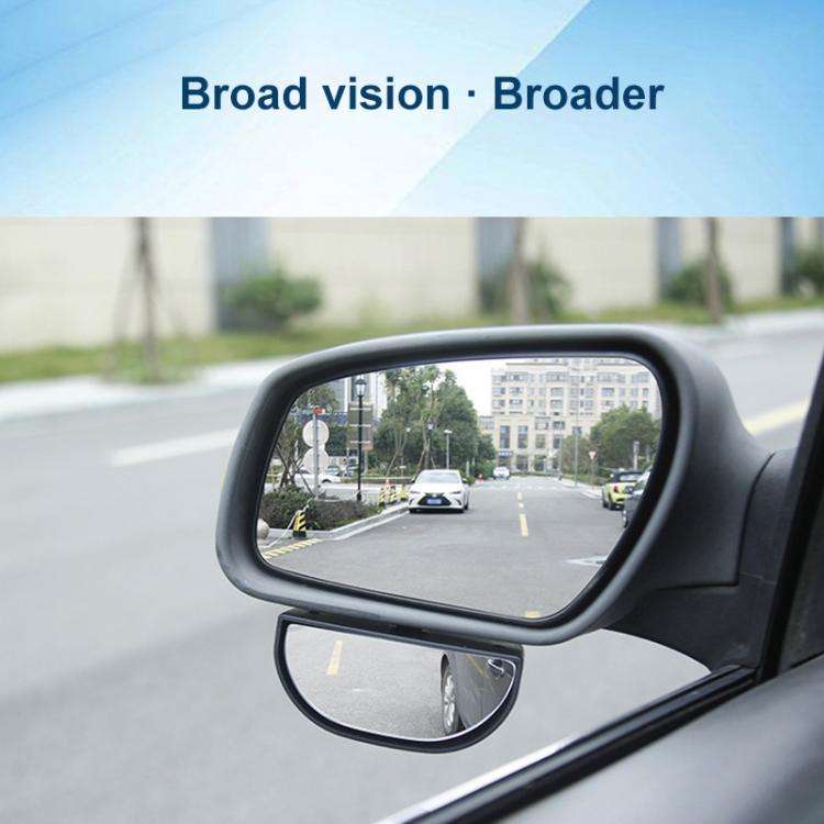 Car 360-degree Rotating Rear-view Blind Spot Wide-angle Auxiliary Mirror(Black)