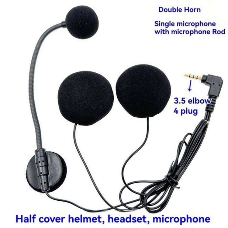 Motorcycle Half Helmet Intercom Headset Microphone(Black)