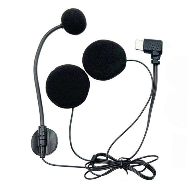 Type-C Elbow Motorcycle Half Helmet Intercom Headset Microphone(Black)