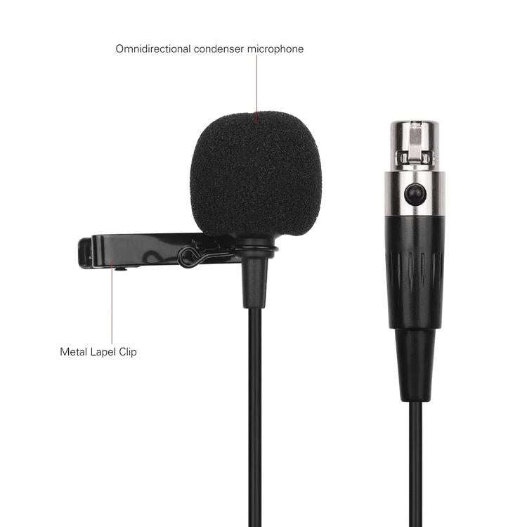 3 Pin XLR Head Metal Lavalier Microphone, Cable Length: 1.5m