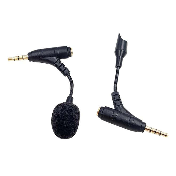 3.5mm Elbow Dual Ports Microphone for Mobile Live Broadcast, Length:80mm