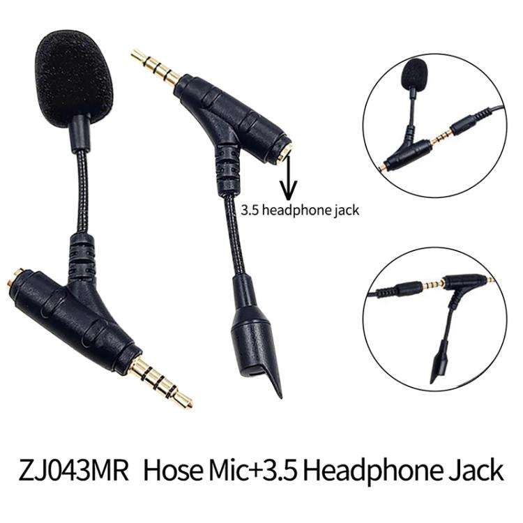 3.5mm Elbow Dual Ports Microphone for Mobile Live Broadcast, Length:80mm