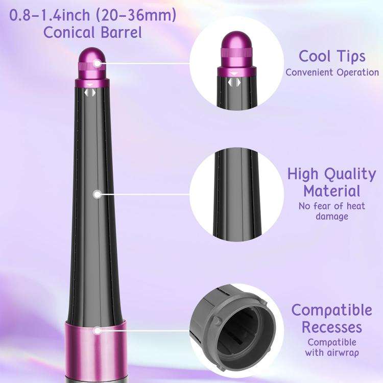 Long Conical Curling Iron Accessories For Dyson Airwrap HS01/ HS05 / HS08(Rose Red)
