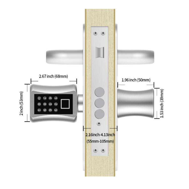 30+30mm Office Home Fingerprint Password Smart Lock Cylinder