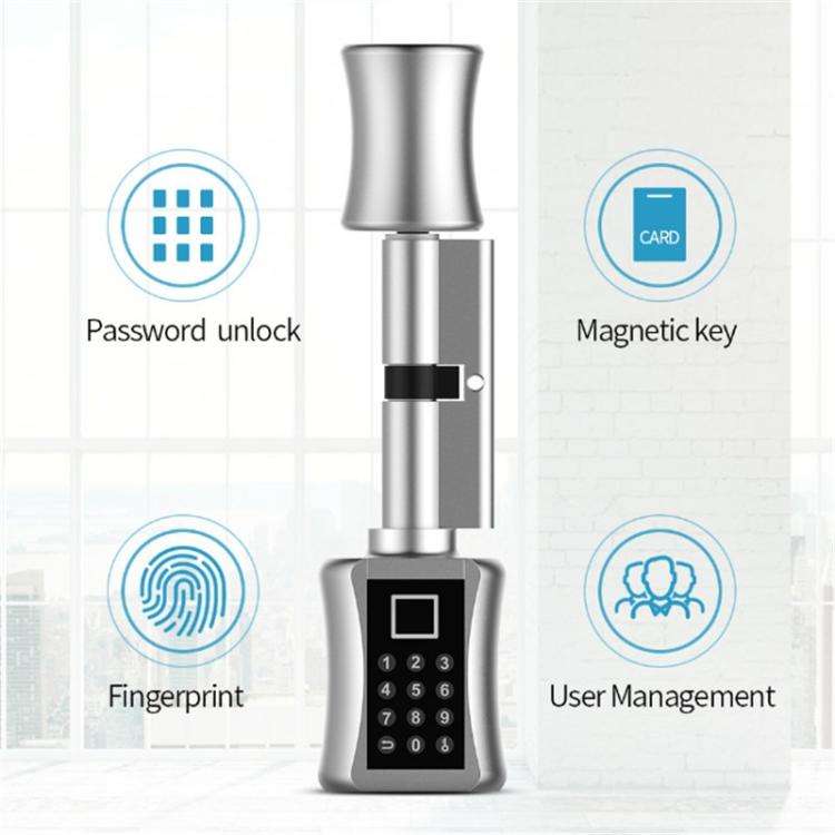 30+30mm Office Home Fingerprint Password Smart Lock Cylinder