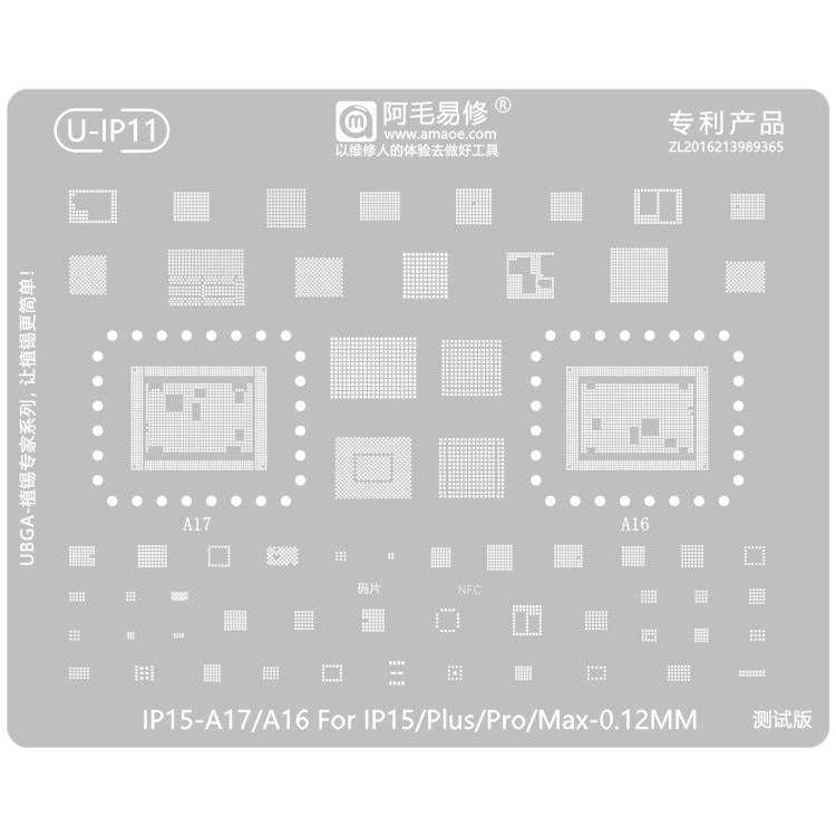 AMAOE 0.12mm Reballing Stencil For iPhone 15 Series