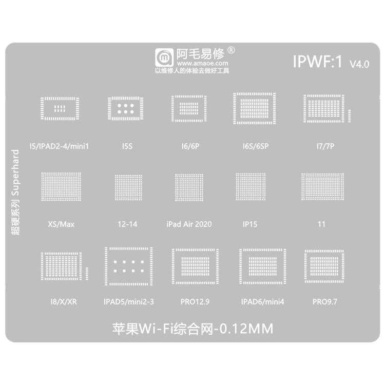 AMAOE 0.12mm Reballing Stencil For WiFi Comprehensive