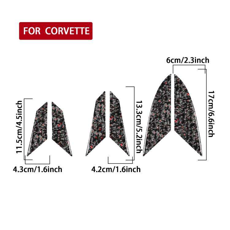 6pcs/Set Forged Gold Foil Carbon Fiber Car Engine Side Vents Decorative Sticker for Chevrolet Cor...