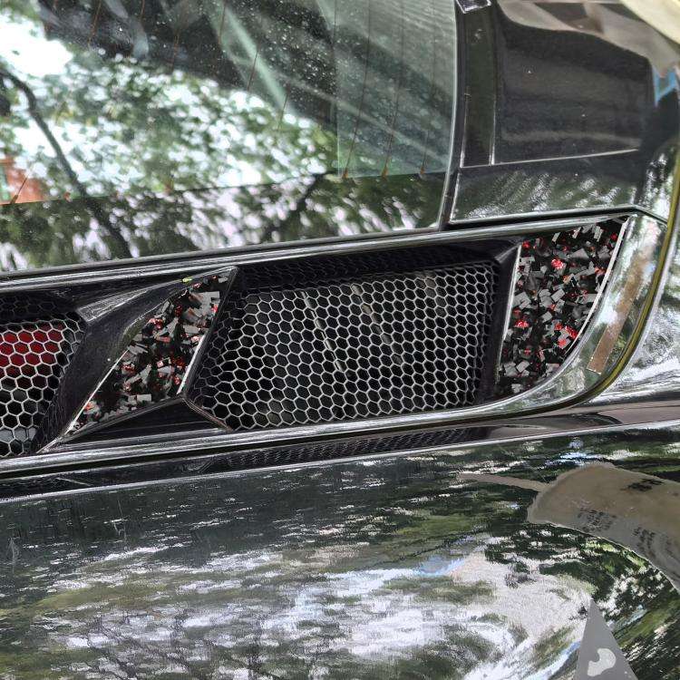 6pcs/Set Forged Gold Foil Carbon Fiber Car Engine Side Vents Decorative Sticker for Chevrolet Cor...