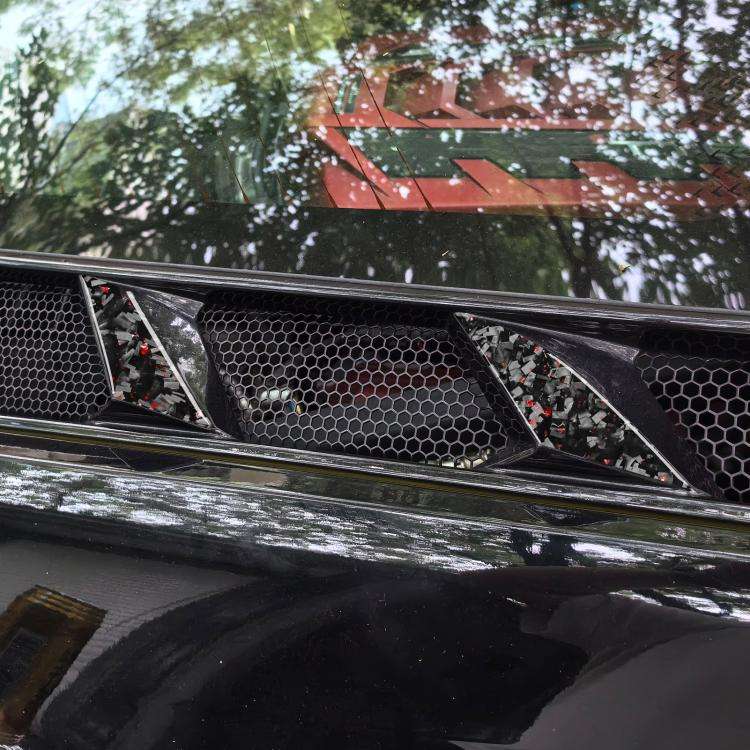 6pcs/Set Forged Gold Foil Carbon Fiber Car Engine Side Vents Decorative Sticker for Chevrolet Cor...