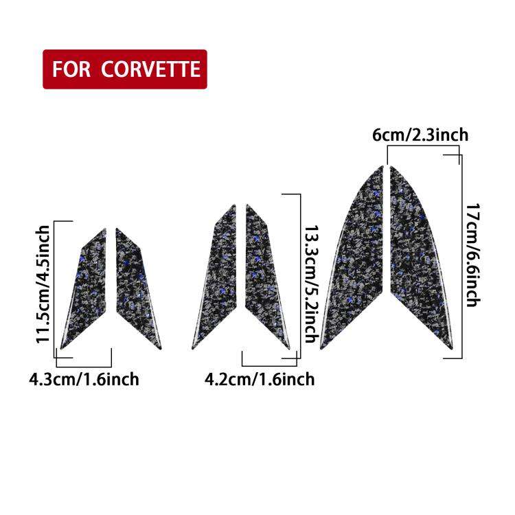 6pcs/Set Forged Gold Foil Carbon Fiber Car Engine Side Vents Decorative Sticker for Chevrolet Cor...