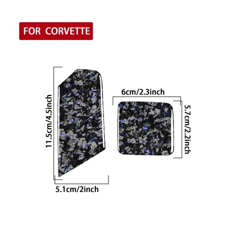 2pcs/Set Forged Gold Foil Carbon Fiber Car Trailer Hook Decorative Sticker for Chevrolet Corvette...
