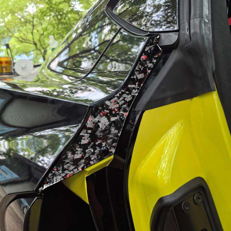 2pcs/Set Forged Gold Foil Carbon Fiber Car Rear Door Inside Frame Decorative Sticker for Chevrole...