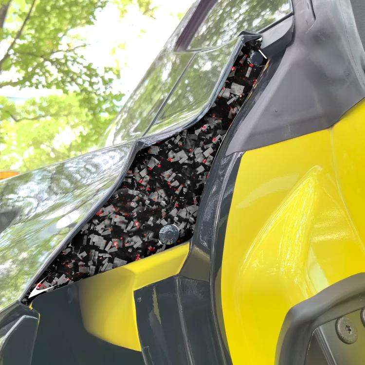2pcs/Set Forged Gold Foil Carbon Fiber Car Rear Door Inside Frame Decorative Sticker for Chevrole...