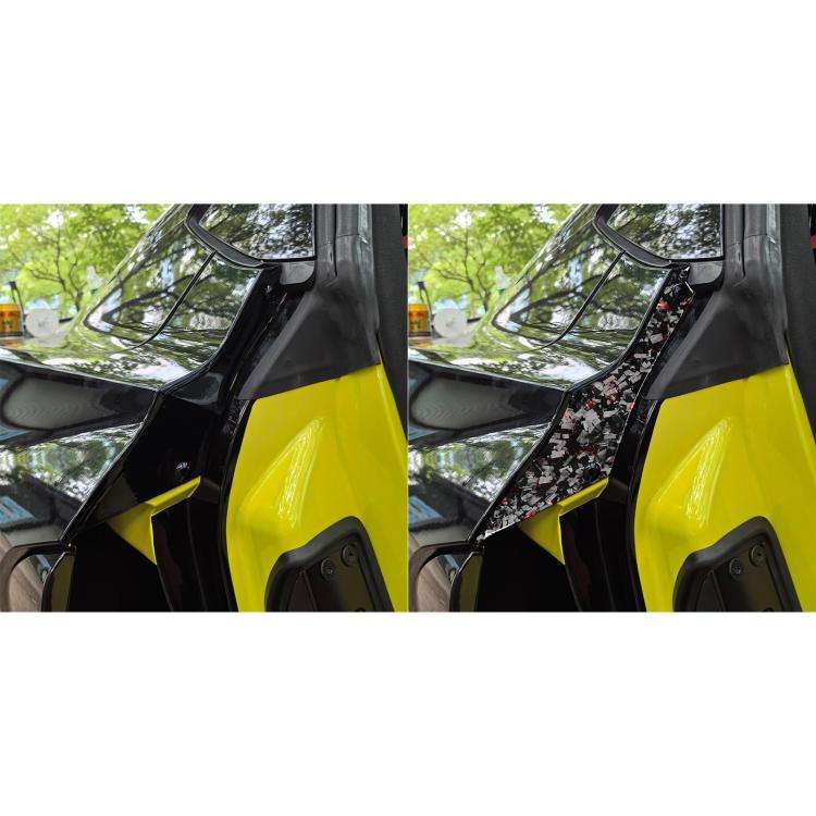 2pcs/Set Forged Gold Foil Carbon Fiber Car Rear Door Inside Frame Decorative Sticker for Chevrole...