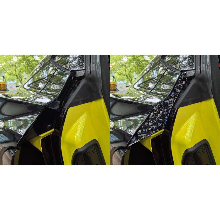 2pcs/Set Forged Gold Foil Carbon Fiber Car Rear Door Inside Frame Decorative Sticker for Chevrole...