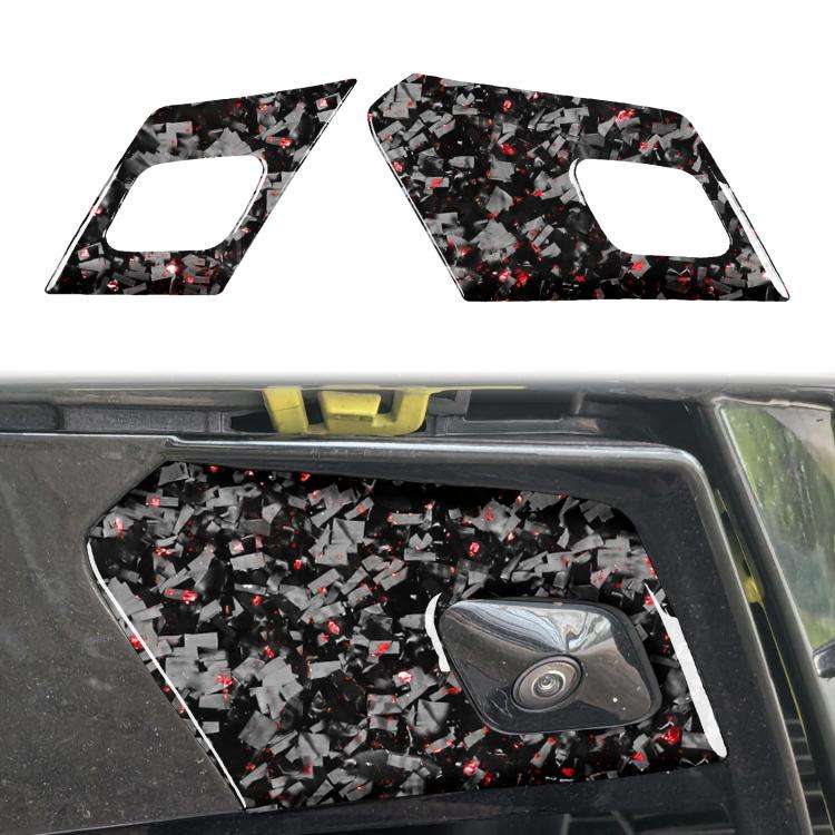2pcs/Set Forged Gold Foil Carbon Fiber Car Door Radar Decorative Sticker for Chevrolet Corvette C...