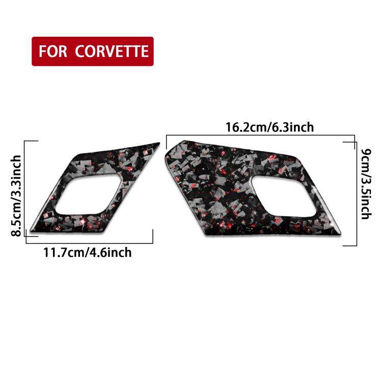 2pcs/Set Forged Gold Foil Carbon Fiber Car Door Radar Decorative Sticker for Chevrolet Corvette C...