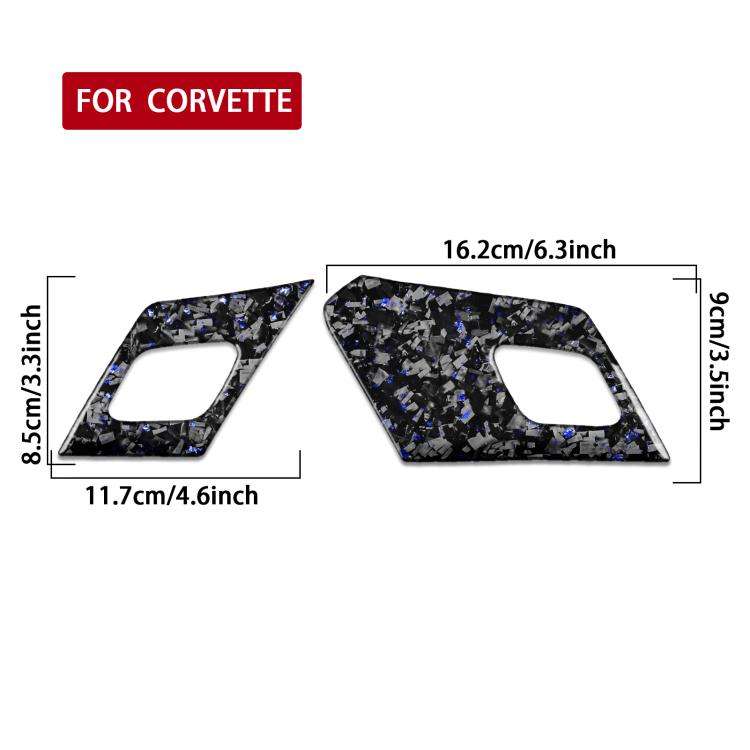 2pcs/Set Forged Gold Foil Carbon Fiber Car Door Radar Decorative Sticker for Chevrolet Corvette C...