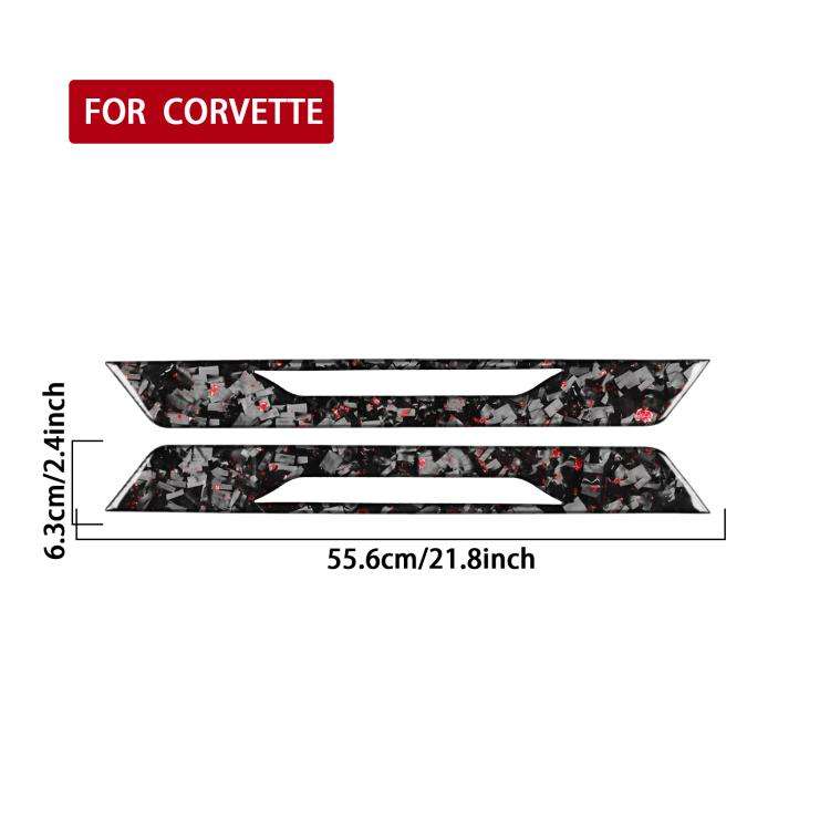 2pcs/Set Forged Gold Foil Carbon Fiber Car Threshold Decorative Sticker for Chevrolet Corvette C8...