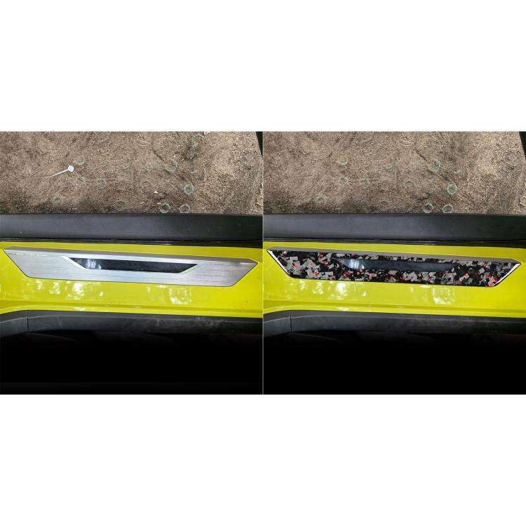 2pcs/Set Forged Gold Foil Carbon Fiber Car Threshold Decorative Sticker for Chevrolet Corvette C8...