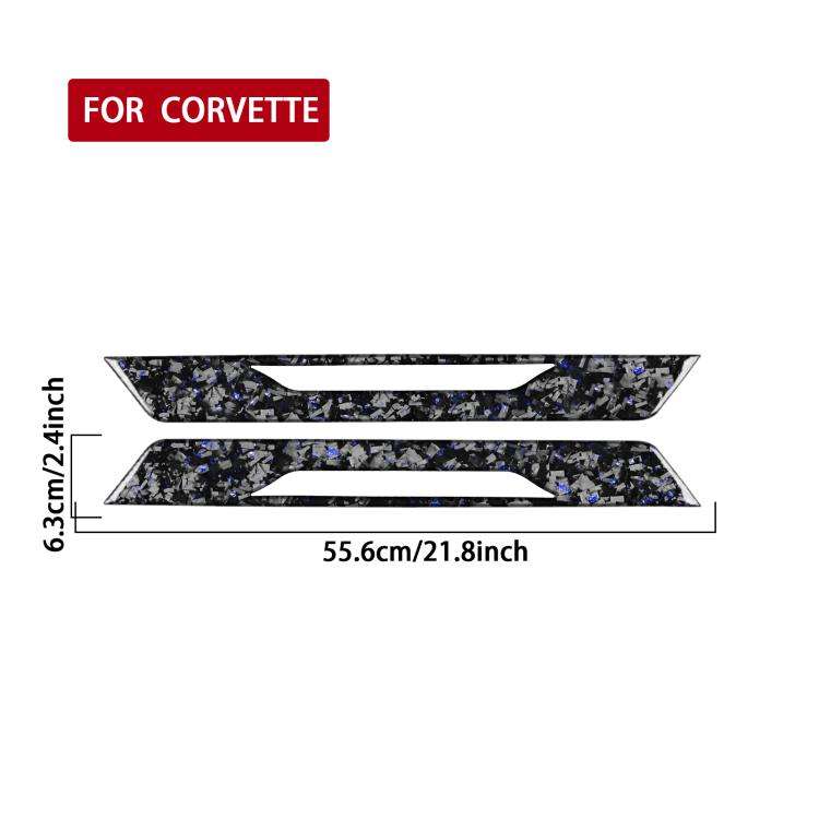2pcs/Set Forged Gold Foil Carbon Fiber Car Threshold Decorative Sticker for Chevrolet Corvette C8...