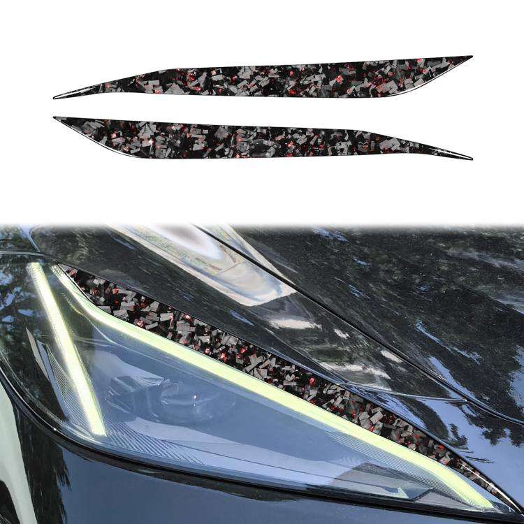 2pcs/Set Forged Gold Foil Carbon Fiber Car Light Eyebrow Decorative Sticker for Chevrolet Corvett...