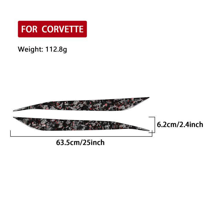 2pcs/Set Forged Gold Foil Carbon Fiber Car Light Eyebrow Decorative Sticker for Chevrolet Corvett...