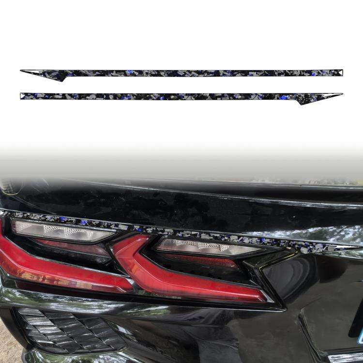 2pcs/Set Forged Gold Foil Carbon Fiber Car Taillight Decorative Sticker for Chevrolet Corvette C8...
