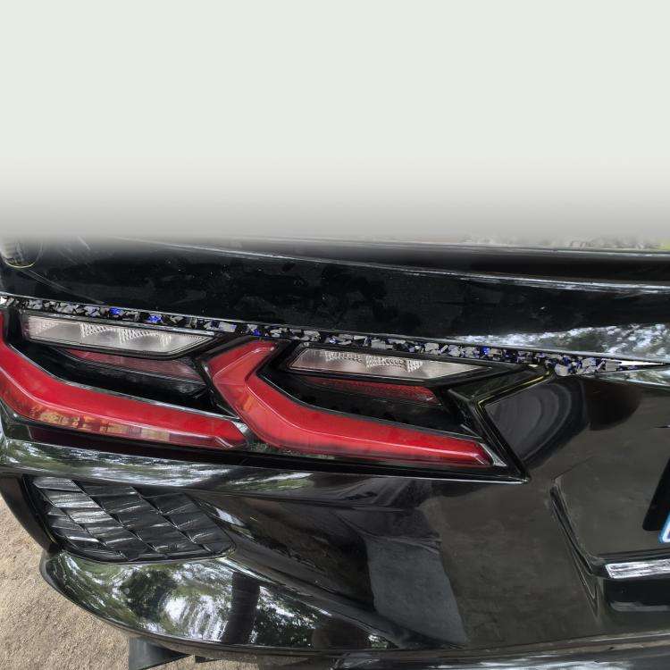 2pcs/Set Forged Gold Foil Carbon Fiber Car Taillight Decorative Sticker for Chevrolet Corvette C8...