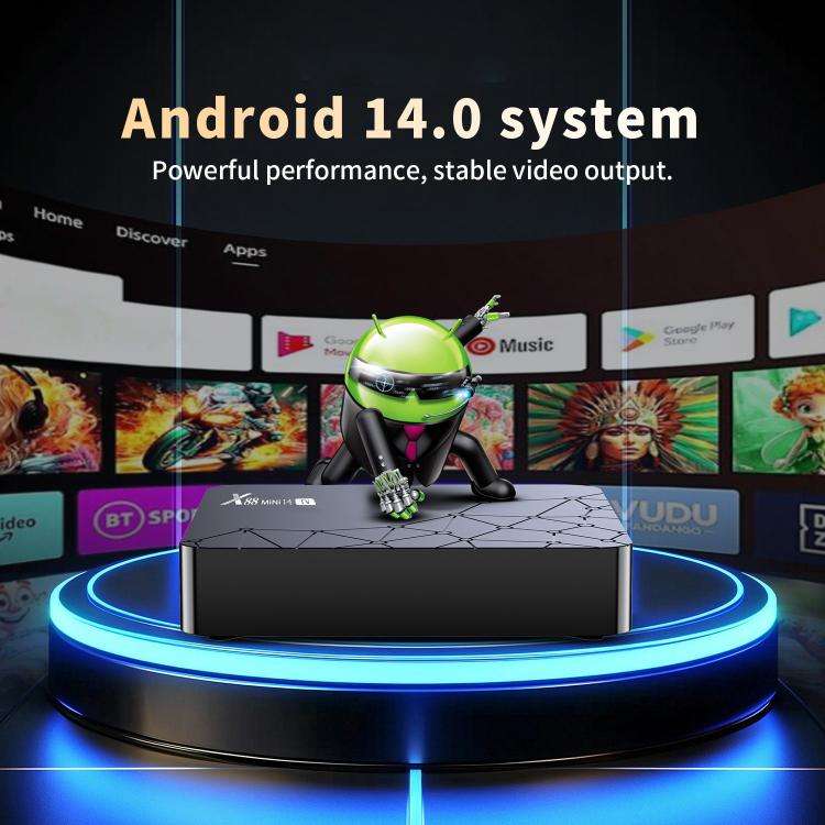 X88 mini 14 TV Android 14 Smart HD TV Box, RK3518 Quad-Core 64bit Cortex-A53, Memory:2GB+16GB(UK ...