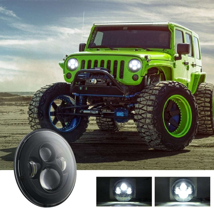 7 inch H4 / H13 DC 9V-30V 4000LM 6000K 40W 7 inch Car Round Shape LED Headlight Lamps for Jeep Wr...