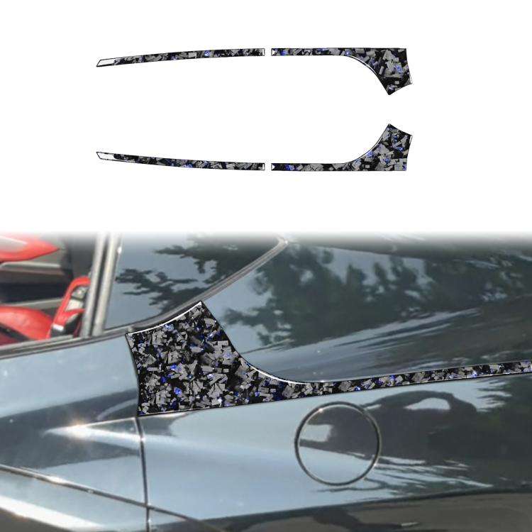 4pcs/Set Forged Gold Foil Carbon Fiber Car Rear Sides Decorative Sticker for Chevrolet Corvette C...