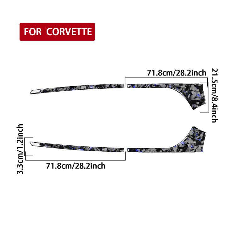 4pcs/Set Forged Gold Foil Carbon Fiber Car Rear Sides Decorative Sticker for Chevrolet Corvette C...