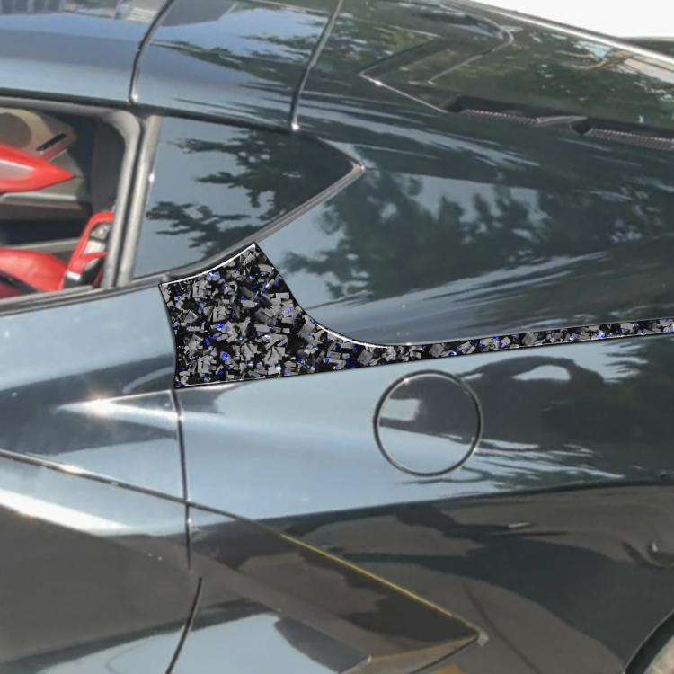 4pcs/Set Forged Gold Foil Carbon Fiber Car Rear Sides Decorative Sticker for Chevrolet Corvette C...