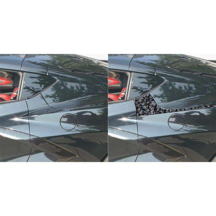 4pcs/Set Forged Gold Foil Carbon Fiber Car Rear Sides Decorative Sticker for Chevrolet Corvette C...