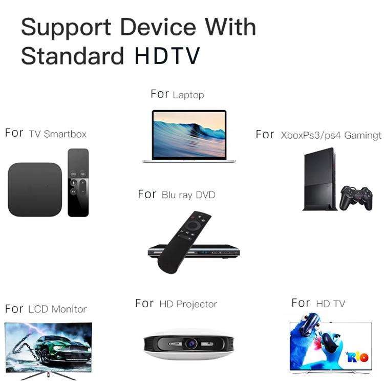 HDTV 2.0 Version 4K Full HD High Speed 19 Pin Male to 19 Pin Male Connector Cable, Length:1m(Black)