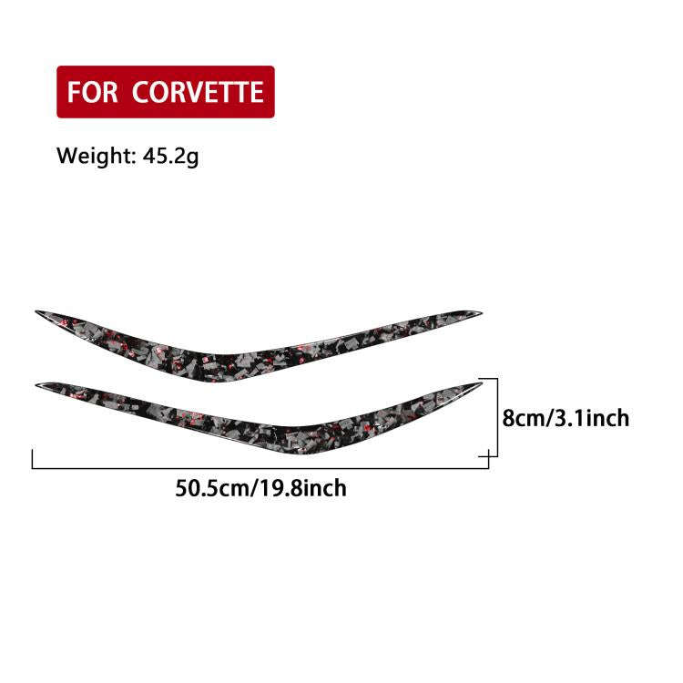 2pcs/Set Forged Gold Foil Carbon Fiber Car Bumper Corner Decorative Sticker for Chevrolet Corvett...