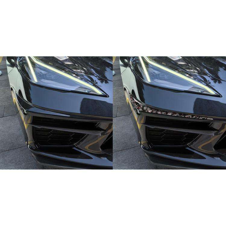 2pcs/Set Forged Gold Foil Carbon Fiber Car Bumper Corner Decorative Sticker for Chevrolet Corvett...