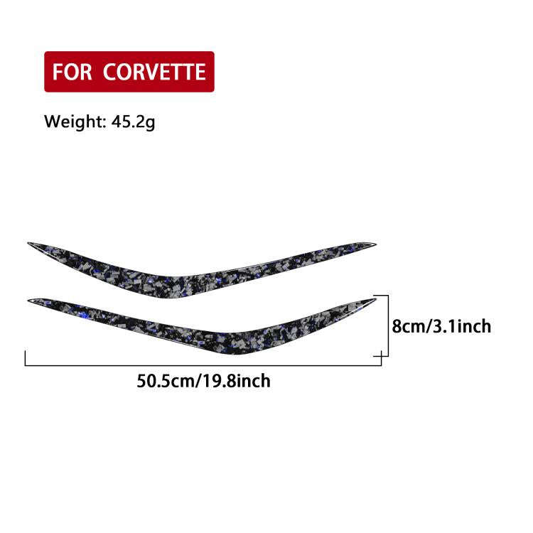 2pcs/Set Forged Gold Foil Carbon Fiber Car Bumper Corner Decorative Sticker for Chevrolet Corvett...