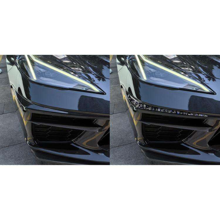 2pcs/Set Forged Gold Foil Carbon Fiber Car Bumper Corner Decorative Sticker for Chevrolet Corvett...