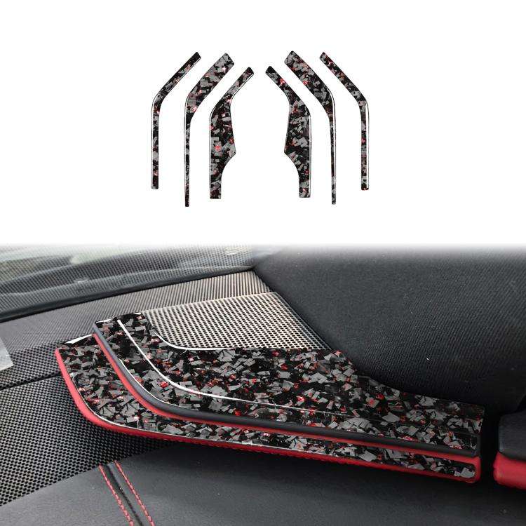 6pcs/Set Forged Gold Foil Carbon Fiber Car Inside A-pillar Horn Decorative Sticker for Chevrolet ...