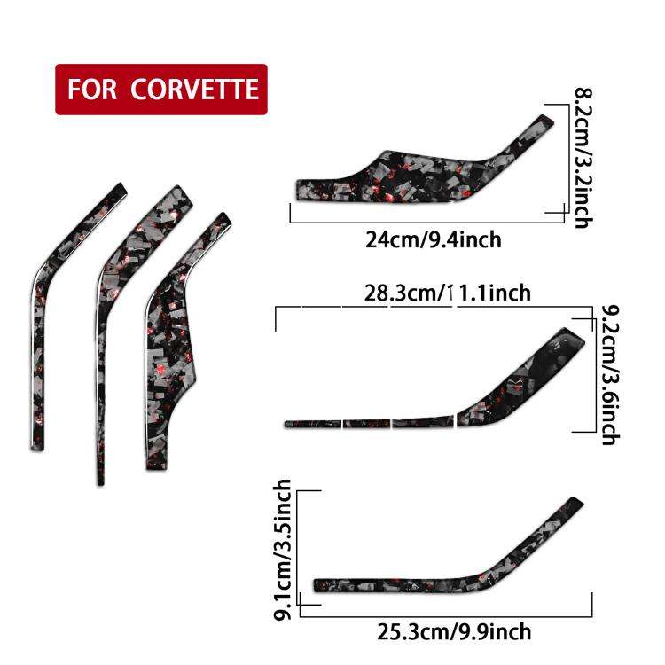 6pcs/Set Forged Gold Foil Carbon Fiber Car Inside A-pillar Horn Decorative Sticker for Chevrolet ...